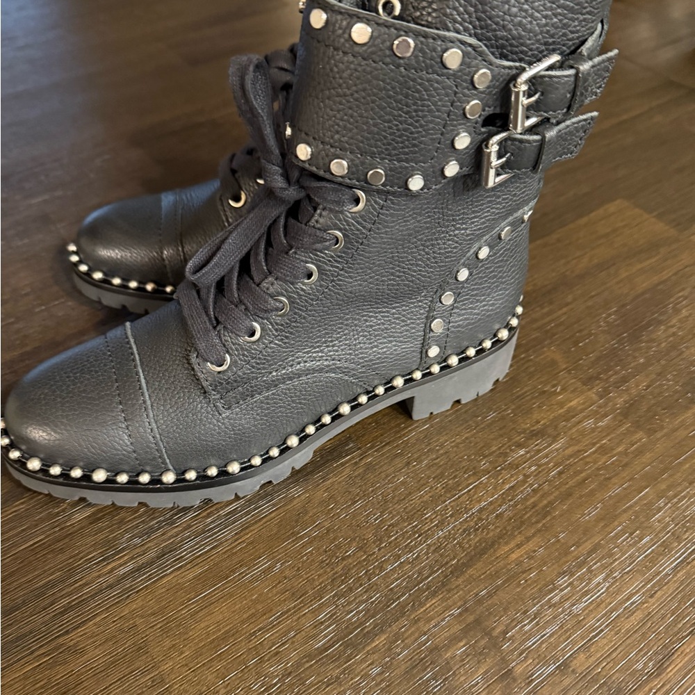 Women's Sam Edelman Studded Black Ankle Boots -Size 5m - New